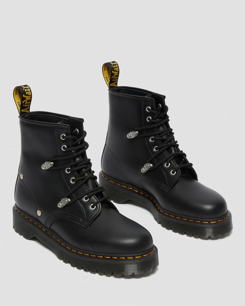 Dr Martens 1460 Bex Stud Lær Snørestøvletter Dame Svarte | Norge 620JPQ